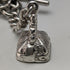 Around 1914 British Antique Sterling Silver Double Albert Chain 56g Sterling Silver Seal Fob