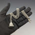 Around 1914 British Antique Sterling Silver Double Albert Chain 56g Sterling Silver Seal Fob