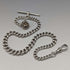 Around 1902 British Antique Sterling Silver Albert Chain 39g Black Onyx Seal Fob