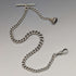 Around 1902 British Antique Sterling Silver Albert Chain 39g Black Onyx Seal Fob