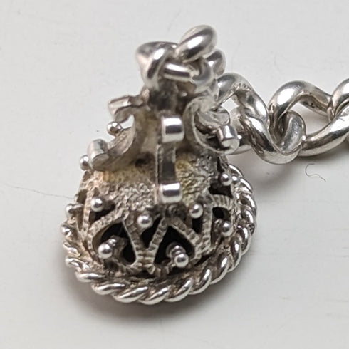 1902 年左右英國古董純銀阿爾伯特鏈 39 克黑瑪瑙密封扣