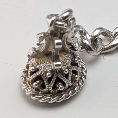 Around 1902 British Antique Sterling Silver Albert Chain 39g Black Onyx Seal Fob