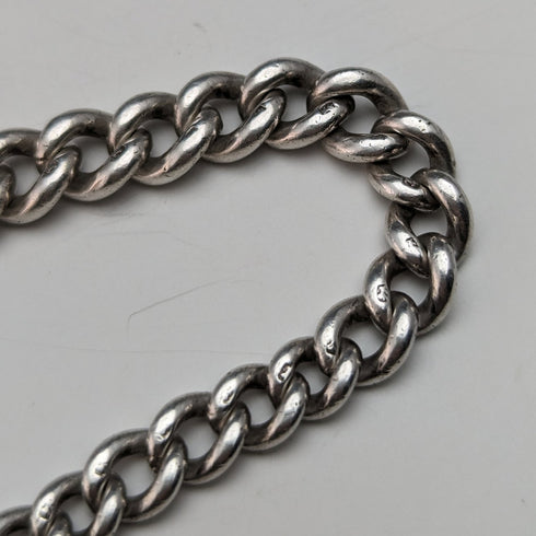 1902 年左右英國古董純銀阿爾伯特鏈 39 克黑瑪瑙密封扣