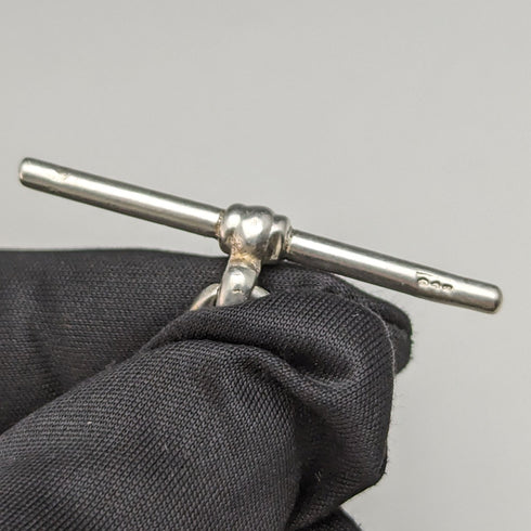 1902 年左右英國古董純銀阿爾伯特鏈 39 克黑瑪瑙密封扣