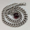 Around 1907 British Antique Sterling Silver Albert Chain 50g Crow & Bowl Fob