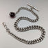 Around 1907 British Antique Sterling Silver Albert Chain 50g Crow & Bowl Fob
