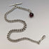 Around 1907 British Antique Sterling Silver Albert Chain 50g Crow & Bowl Fob