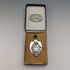 1928 British Vintage Sterling Silver Shield Fob in Fattorini & Sons Case