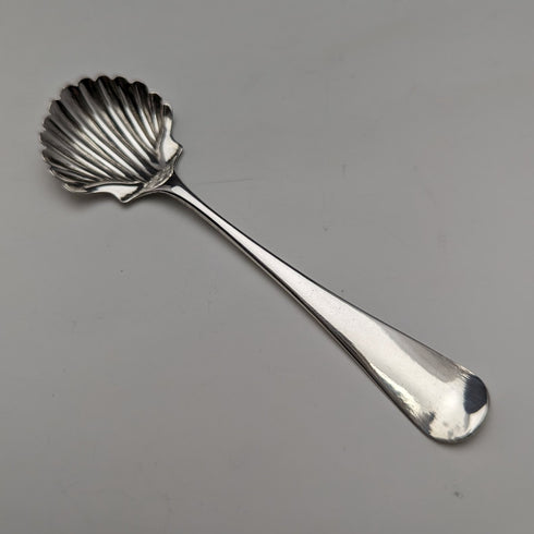 1906年 英国アンティーク 純銀&ブルーグラス ソルトディッシュ&スプーン Josiah Williams