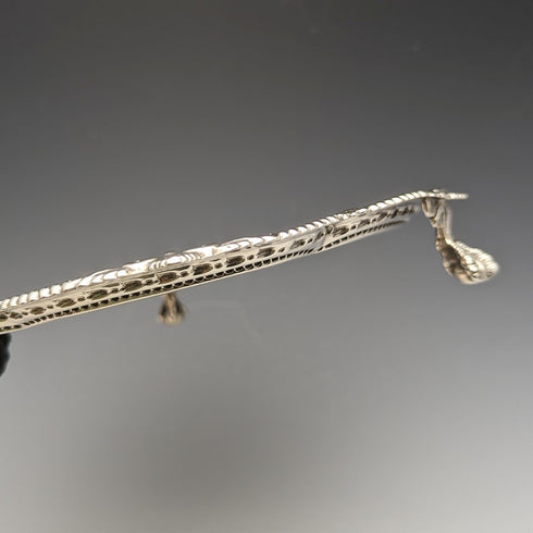 1895 British Antique Sterling Silver Salva Diameter 22cm 363g CHARLES BOYTON