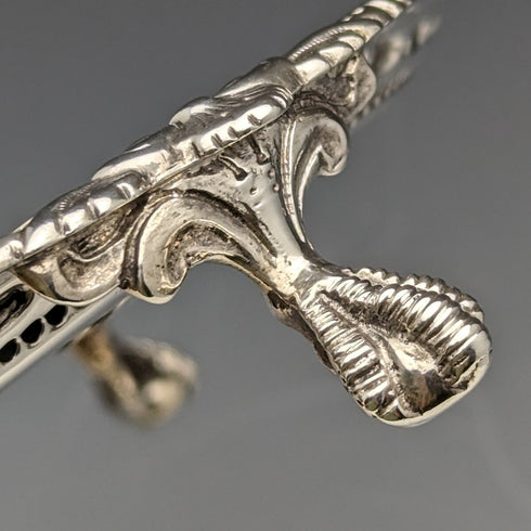 1895 British Antique Sterling Silver Salva Diameter 22cm 363g CHARLES BOYTON