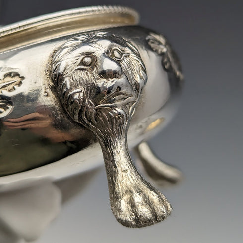 1900年頃 英国アンティーク シルバープレート ソルトディッシュ&スプーン ペア ケース入り