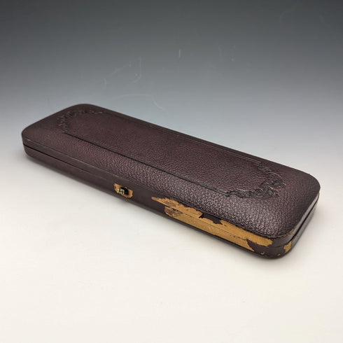 British Antique White Pearl Shell, Silver Plated Cleansing Serving Cutlery in Case