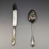 British Antique White Pearl Shell, Silver Plated Cleansing Serving Cutlery in Case