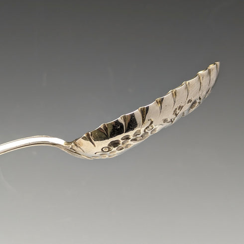 British Antique White Pearl Shell, Silver Plated Cleansing Serving Cutlery in Case