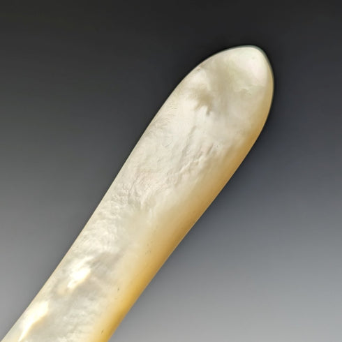 British Antique White Pearl Shell, Silver Plated Cleansing Serving Cutlery in Case