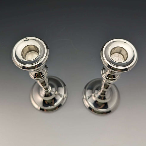 1984 British Vintage Sterling Silver Candle Stand Candelabra Pair Mappin & Webb