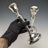 1984 British Vintage Sterling Silver Candle Stand Candelabra Pair Mappin & Webb