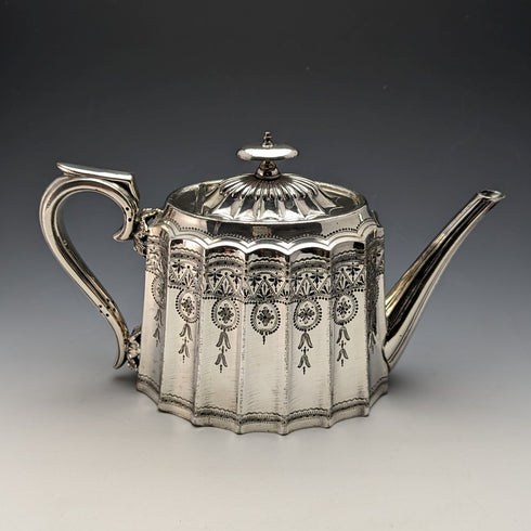 Around 1895 British antique silver plated teapot Walker & Hall