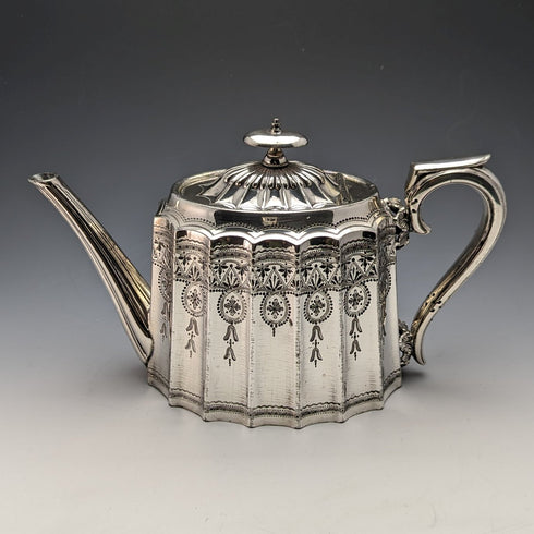 Around 1895 British antique silver plated teapot Walker & Hall