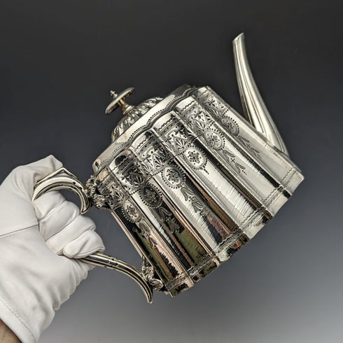Around 1895 British antique silver plated teapot Walker & Hall