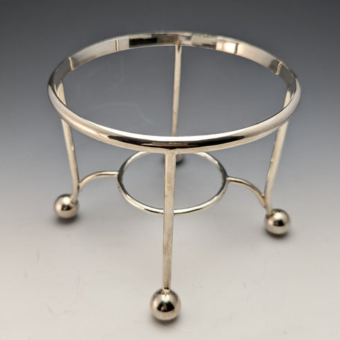 1930 British Vintage Silver Plate Kettle & Burner Stand Set George Wish