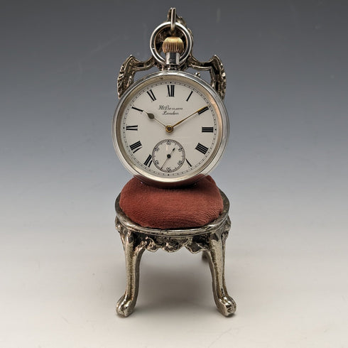 1920 年代黃銅椅懷錶架紅色座椅