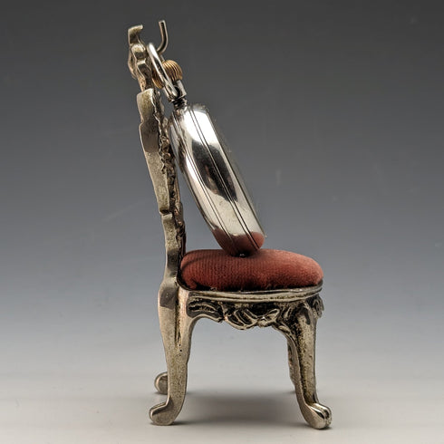 1920 年代黃銅椅懷錶架紅色座椅