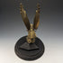 Antique Brass Bald Eagle Pocket Watch Holder with Wooden Base