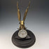 Antique Brass Bald Eagle Pocket Watch Holder with Wooden Base