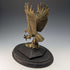 Antique Brass Bald Eagle Pocket Watch Holder with Wooden Base