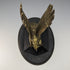 Antique Brass Bald Eagle Pocket Watch Holder with Wooden Base