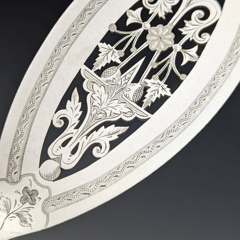 19 世紀末英國古董銀盤魚服務器套裝 LEE & WIGFULL 木盒裝