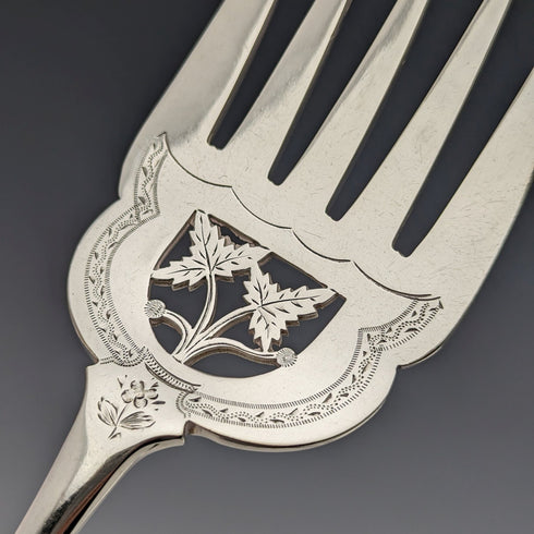 19 世紀末英國古董銀盤魚服務器套裝 LEE & WIGFULL 木盒裝