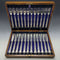 Around 1890 British antique silver plated cutlery 12 pair set in wooden box William Gallimore