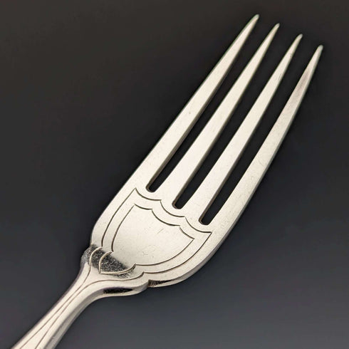 Around 1890 British antique silver plated cutlery 12 pair set in wooden box William Gallimore