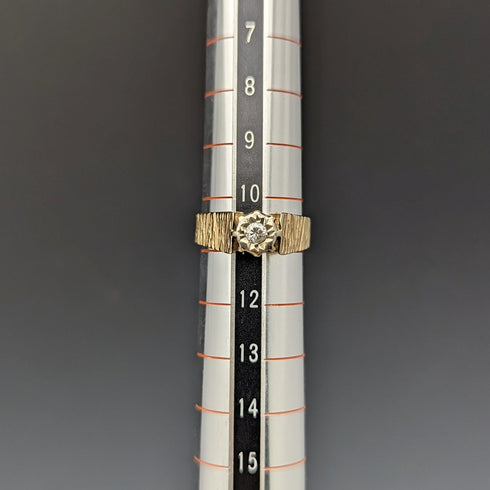 1972 British Vintage Jewelry Diamond K9 Gold Ring (Size 11) Engagement Ring