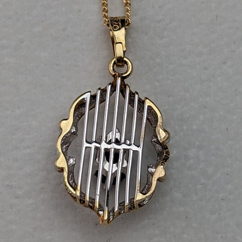 1965年頃 英国ヴィンテージジュエリー K9ゴールド&サファイア ペンダント ネックレス