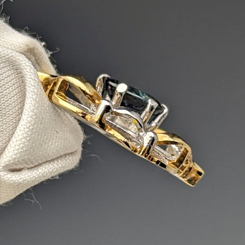 1965年頃 英国ヴィンテージジュエリー K9ゴールド&サファイア ペンダント ネックレス