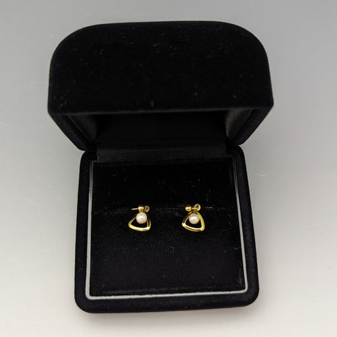 英國復古珠寶 K9 金珍珠耳環