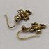 British Vintage Jewelry K9 Gold Ribbon Design Earrings
