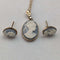 British Vintage Jewelry K9 Gold & Cameo Pendant Necklace Earrings Set