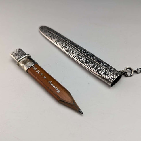 Late 19th Century American Antique Sterling Silver Chatelaine Bottle, Memo, Pencil