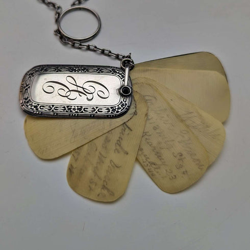Late 19th Century American Antique Sterling Silver Chatelaine Bottle, Memo, Pencil