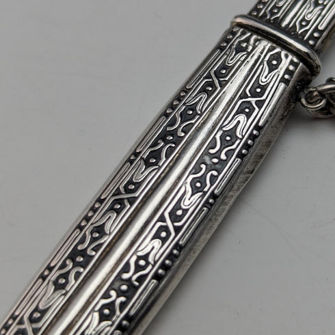 Late 19th Century American Antique Sterling Silver Chatelaine Bottle, Memo, Pencil