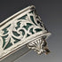 1904 British Antique Pure Silver & Green Glass Salt Dish & Spoon William Hair Haseler