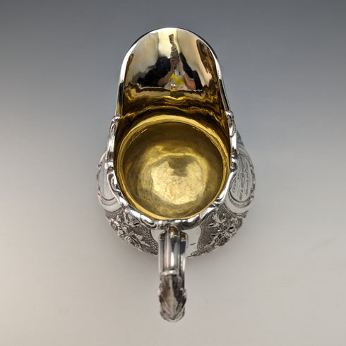 1860年 英国アンティーク 純銀製クリームジャグ 266g Robert Harper