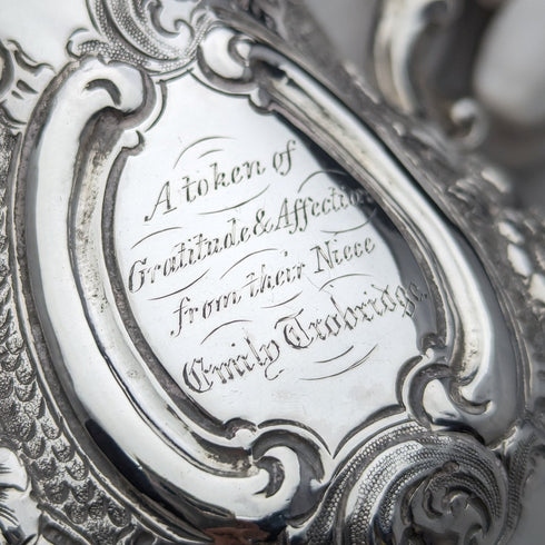 1860年 英国アンティーク 純銀製クリームジャグ 266g Robert Harper