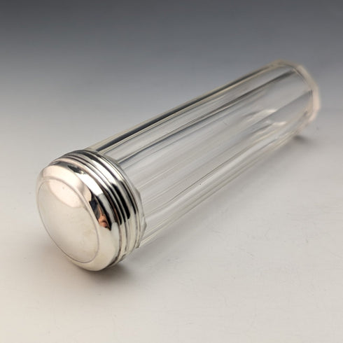 1924 年左右英國復古純銀帶蓋玻璃瓶 4 件套