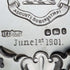 1895 British antique sterling silver shell dish with legs 238g James Dixon
